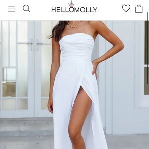 Hello molly White midi strapless dress